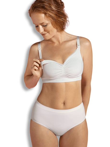 Organic Seamless Bra, Maternity & Nursing Special by CARRIWELL - white,  Maternity