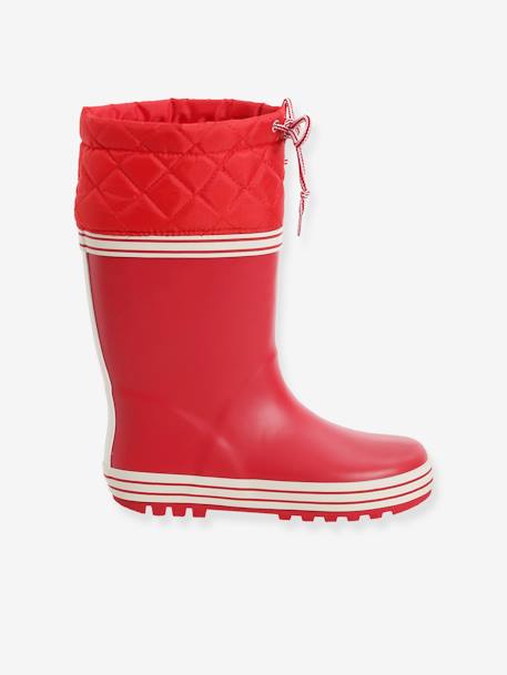 Wellies with Padded Collar for Boys Red 