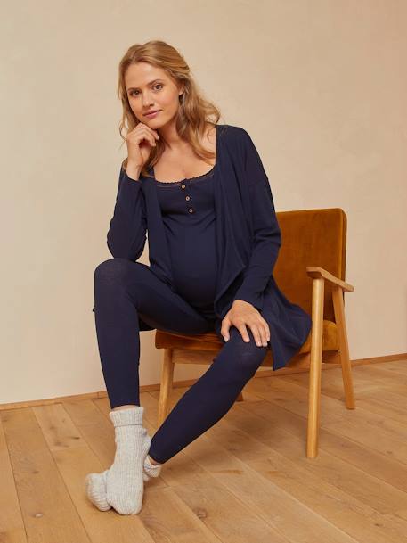 3-Piece Loungewear Set, Maternity & Nursing Special Dark Blue 