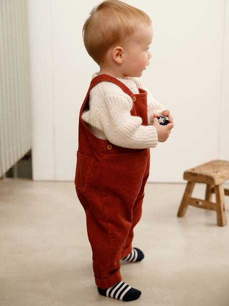 Corduroy Dungarees for Baby Boys Red 