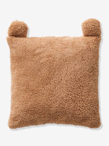 Square Bear Cub Cushion Brown 