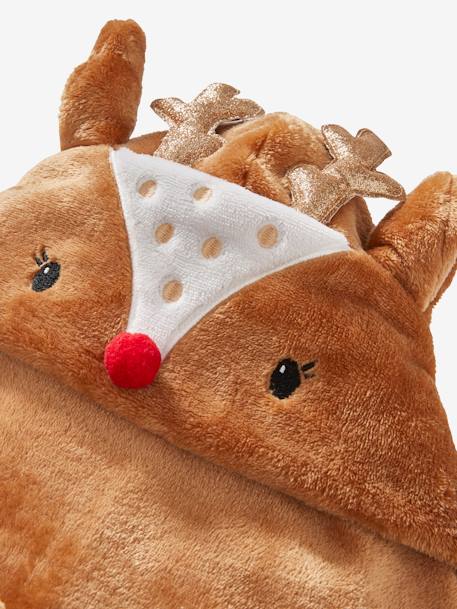 Reindeer Blanket with Sleeves & Hood Light Brown 