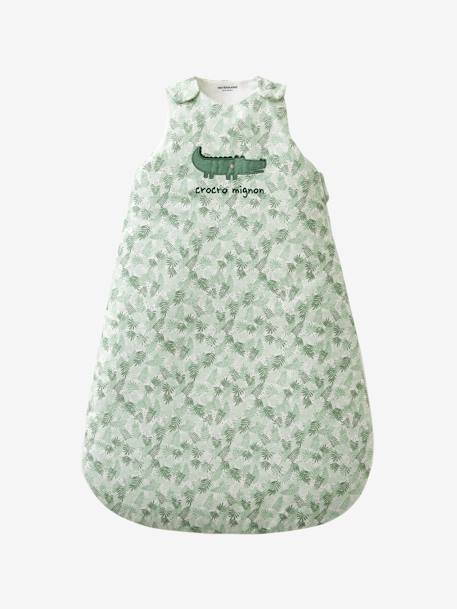 Sleeveless Baby Sleep Bag, Croco Mignon Green 