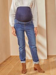 Maternity-Maternity Jeans with Seamless Belly-Wrap