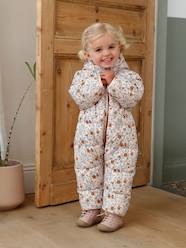 Baby-Outerwear-Floral Padded Jumpsuit for Babies