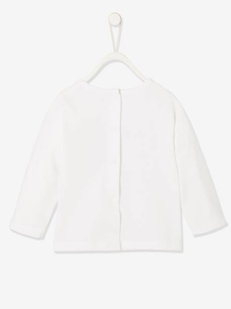 Long Sleeve Top with Message, for Babies marl grey+White 
