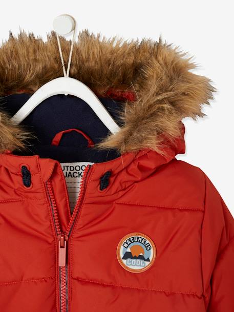 Hooded Jacket, Polar Fleece Lining Orange 