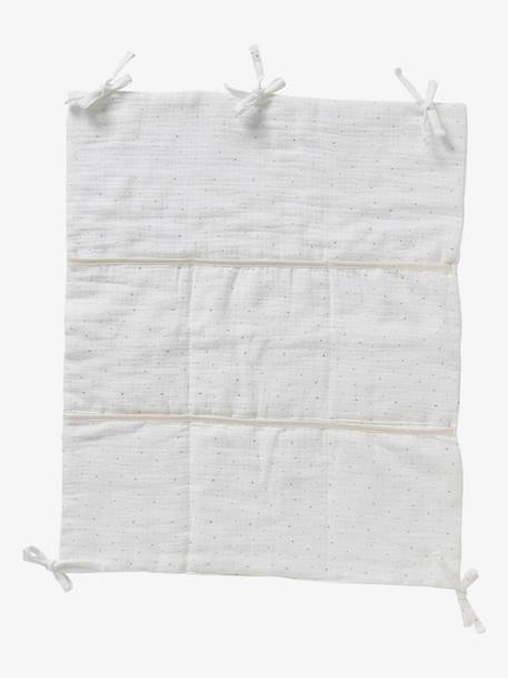 Changing Table Organiser in Cotton Gauze White/Print 