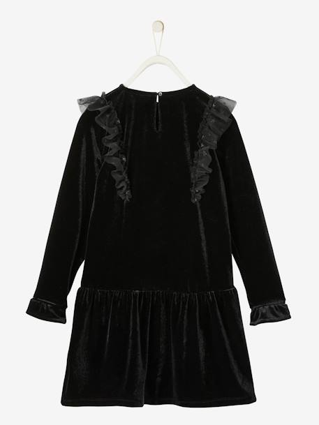 Velour Occasionwear Dress for Girls Black 