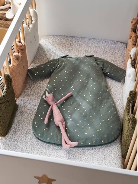 Baby Sleep Bag with Removable Sleeves, Green Forest Dark Green/Print+WHITE LIGHT ALL OVER PRINTED 