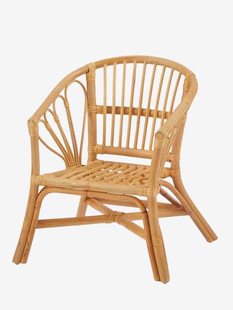 Small Rattan Armchair Beige 