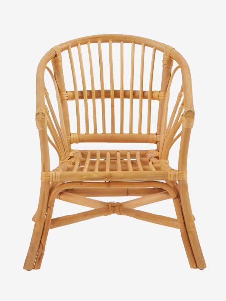 Small Rattan Armchair Beige 