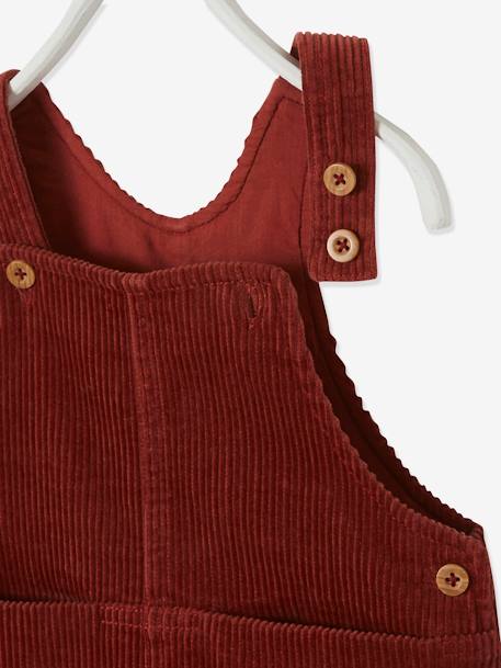 Corduroy Dungarees for Baby Boys olive+Red 