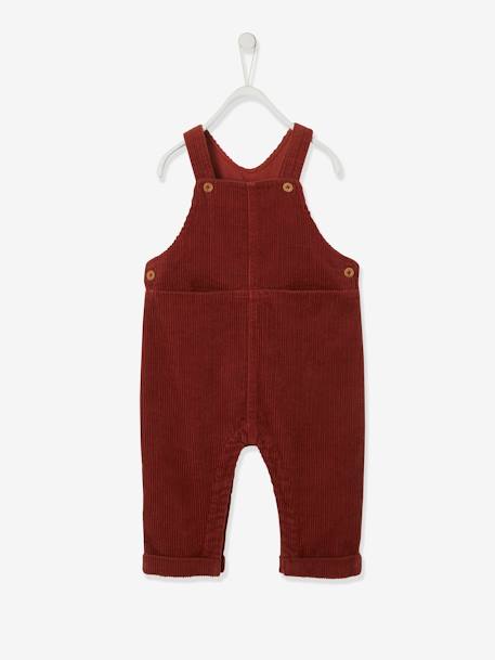 Corduroy Dungarees for Baby Boys olive+Red 