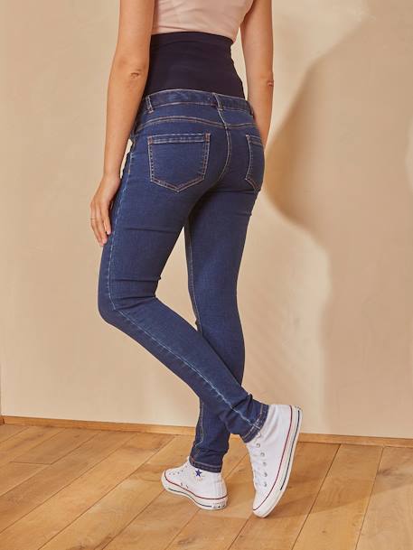 Slim Leg Maternity Jeans with Seamless Belly-Wrap Bleached Denim+Dark Blue+Grey Anthracite 