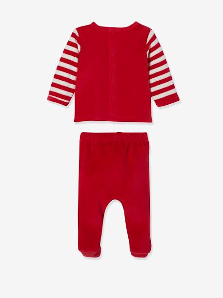 Christmas Velour Pyjamas for Babies Dark Red 