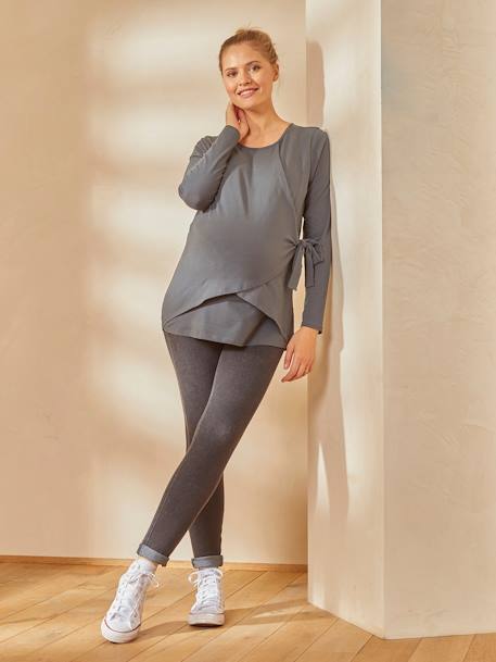 Top with Crossover Panels, Maternity & Nursing Special Dark Green 
