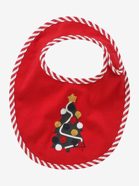 Set of 3 Bibs, Christmas Special, for Babies, Family Capsule Collection Red 