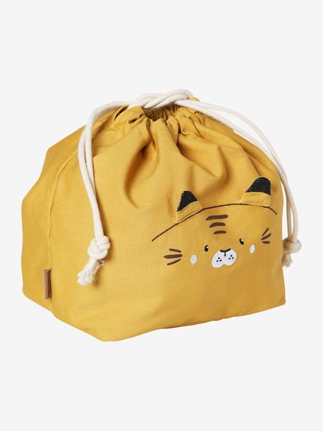 Storage Pouch for Changing Bag in Cotton Gauze Yellow/Print 