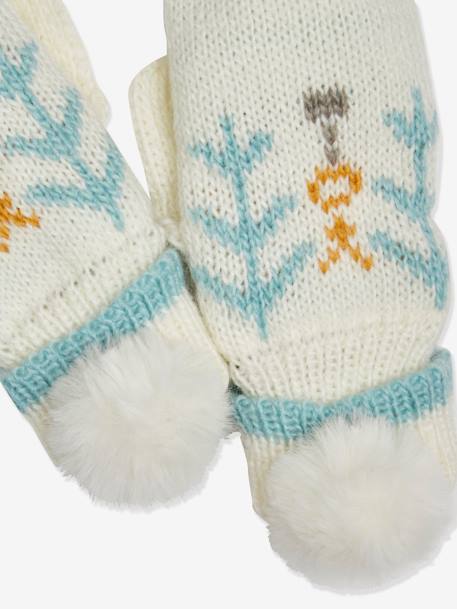 Jacquard Knit Gloves with Faux Fur Pompoms for Girls, Oeko Tex® Multi 