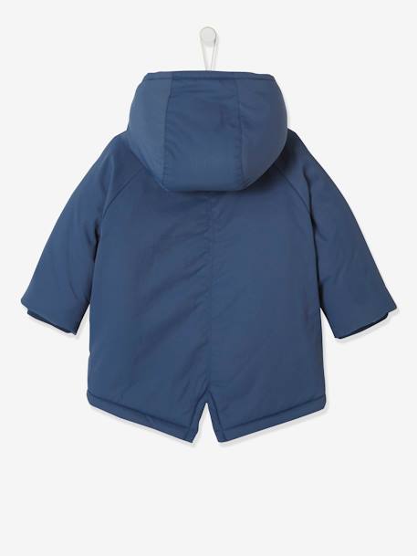 Lined Padded Jacket with Hood for Babies Blue 
