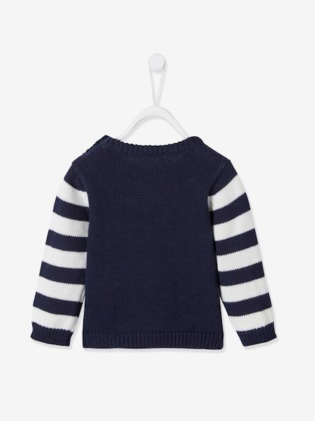 Father Christmas Knit Jumper for Babies Dark Blue 