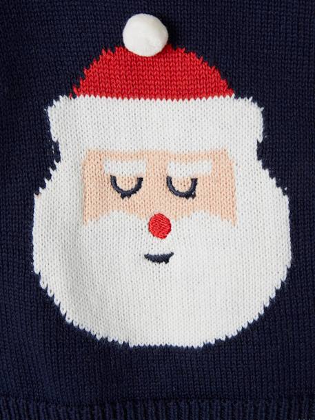 Father Christmas Knit Jumper for Babies Dark Blue 