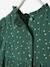 Cotton Gauze Dress with Asymmetric Fastening, for Babies Dark Green/Print 
