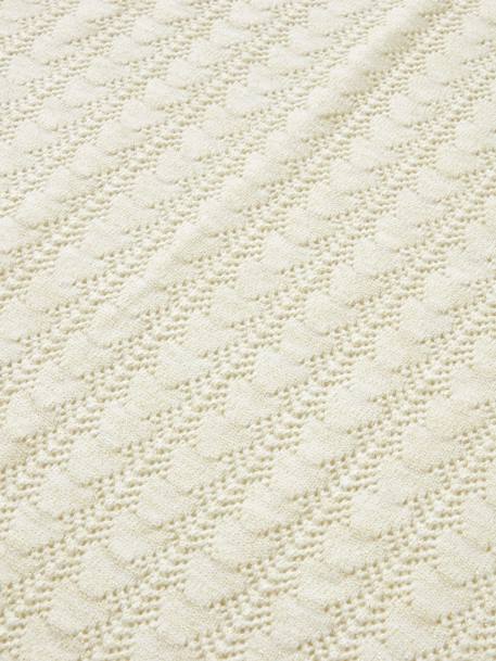 Pointelle Blanket with Lurex for Babies White 