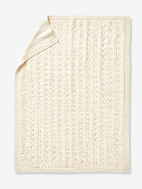 Pointelle Blanket with Lurex for Babies White 