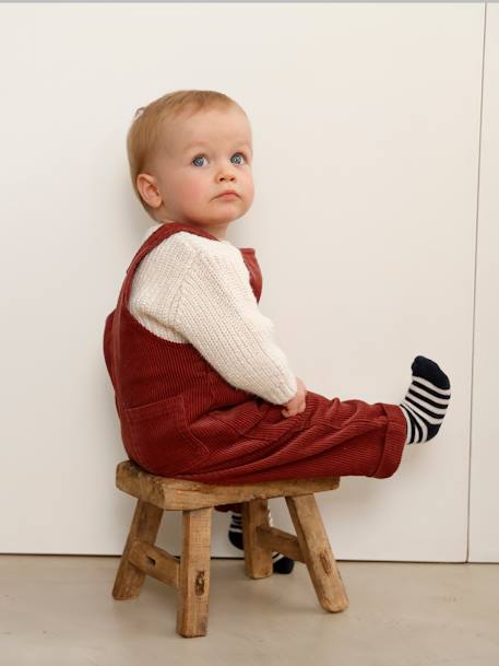 Corduroy Dungarees for Baby Boys Red 