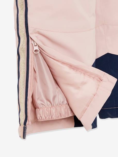 Ski Trousers with Iridescent & Techno Details, Recycled Padding, for Girls Pink 