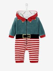 Baby-Velour "Father Christmas" Jumpsuit, Unisex, for Babies