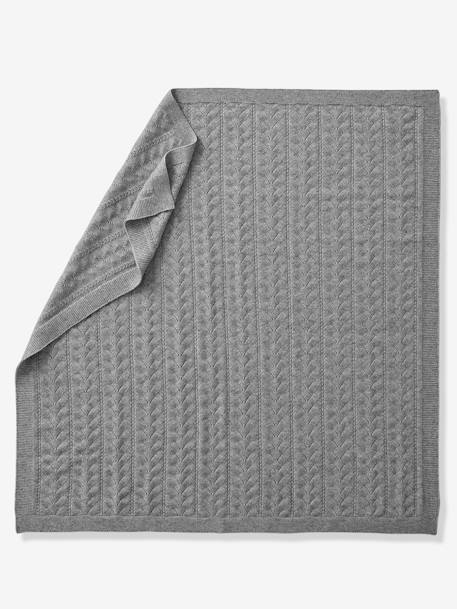 Knit Blanket for Babies Grey 
