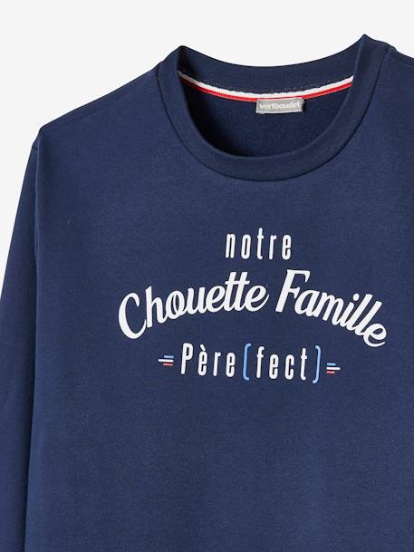 'notre Chouette Famille' Sweatshirt for Men, Capsule Collection by Vertbaudet BLUE DARK SOLID 