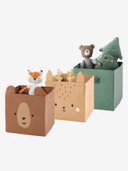 Bedroom Furniture & Storage-Storage-Storage Boxes & Baskets-Pack of 3 Storage Tubs, Green Forest