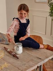 -Corduroy Dungarees with Ruffles, for Girls