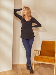 Slim Leg Maternity Jeans with Seamless Belly-Wrap