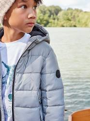 Boys-Padded Jacket with Polar Fleece Lined Hood, Reflective Effect & Recycled Fibre Padding for Boys