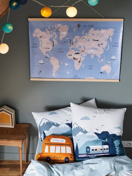Map of the World Wall Decoration Blue 