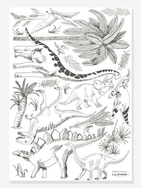 Dinosaurs & Plants Sticker Sheet by LILIPINSO GREY DARK SOLID WITH DESIGN 