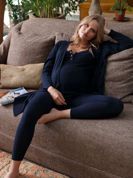 3-Piece Loungewear Set, Maternity & Nursing Special Dark Blue 