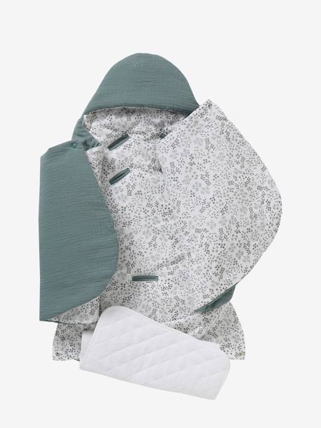 Transformable Baby Nest in Cotton Gauze cappuccino+ecru+printed beige+Sage+terracotta 