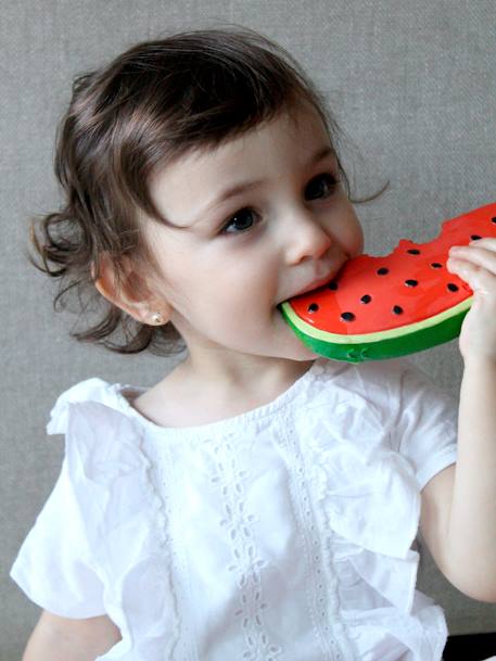 Wally the Watermelon Teether, by OLI & CAROL PINK BRIGHT SOLID 