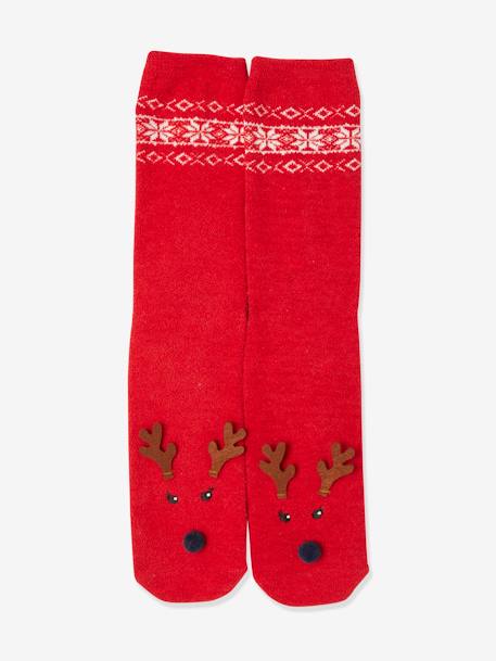 Pack of Christmas Socks for Girls + Adults RED DARK ALL OVER PRINTED 