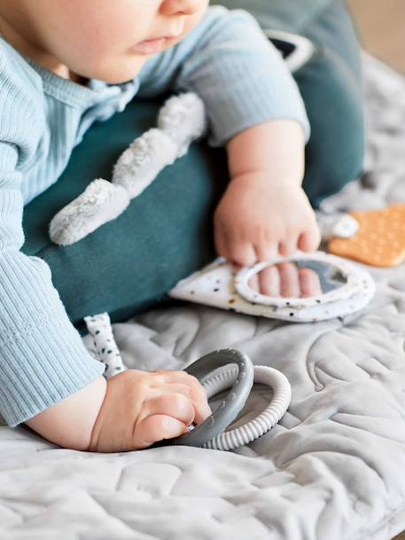 Croco Activity Soft Toy, DONE BY DEER beige+GREEN DARK SOLID WITH DESIGN 