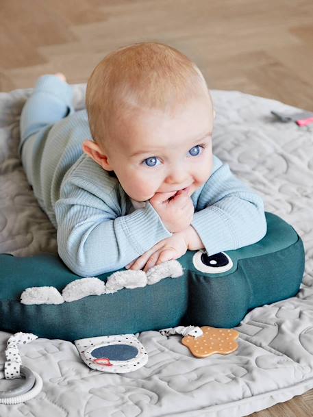 Croco Activity Soft Toy, DONE BY DEER beige+GREEN DARK SOLID WITH DESIGN 