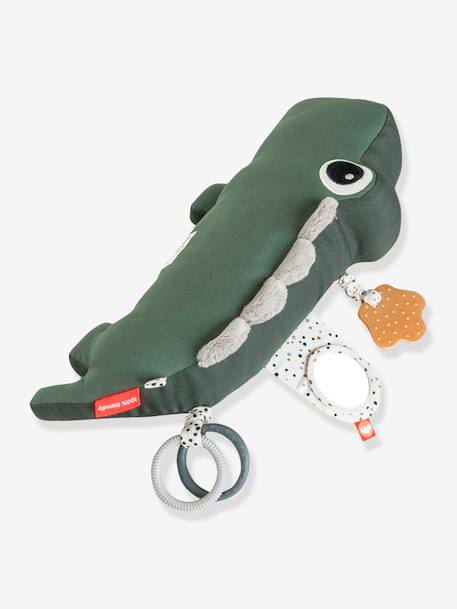 Croco Activity Soft Toy, DONE BY DEER beige+GREEN DARK SOLID WITH DESIGN 