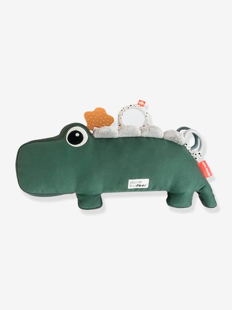 Croco Activity Soft Toy, DONE BY DEER beige+GREEN DARK SOLID WITH DESIGN 