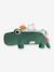 Croco Activity Soft Toy, DONE BY DEER beige+GREEN DARK SOLID WITH DESIGN 